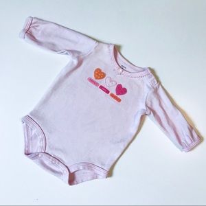 3m Carter’s Baby Girl Long Sleeve Onesie